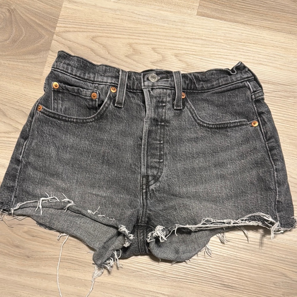 Levi’s 501 high waisted shorts, size 26.